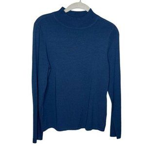 Pendleton Blue True Brit Mock Neck Knit Sweater S